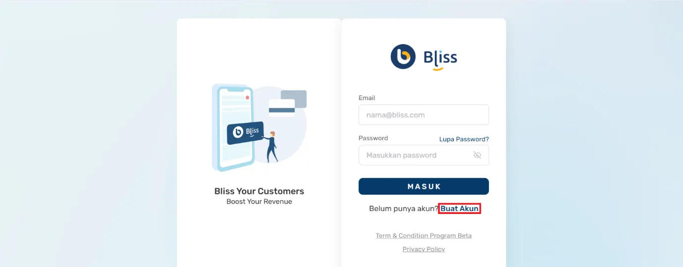 cara daftar Bliss